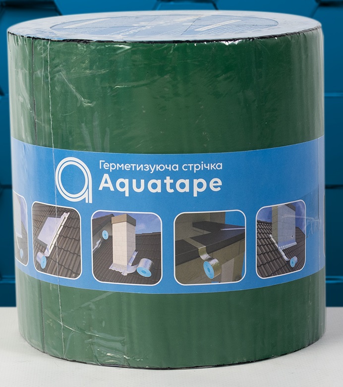 Герметизуюча бітумна стрічка AQUATAPE 100 мм х 3 м зелений