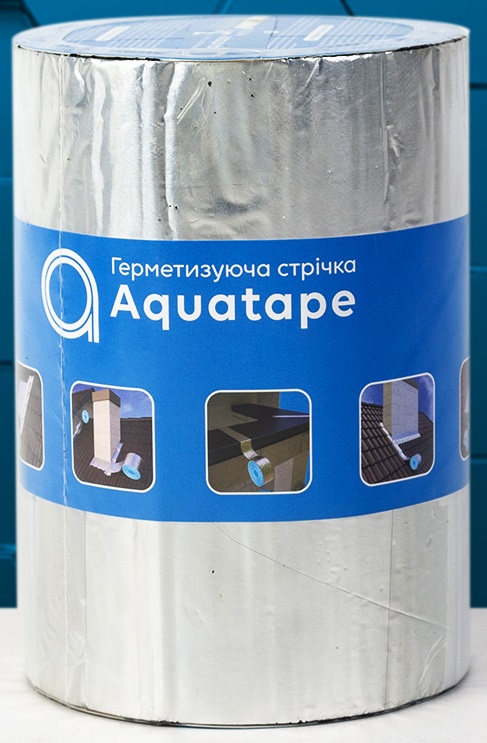 Герметизуюча бітумна стрічка AQUATAPE 100 мм х 10 м алюміній