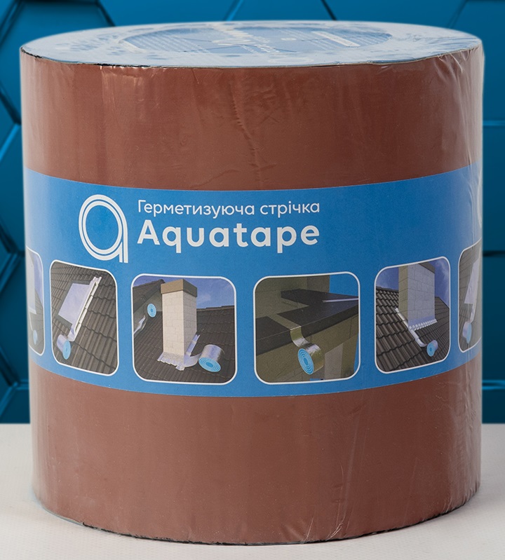 Герметизуюча бітумна стрічка AQUATAPE 100 мм х 3 м червоний