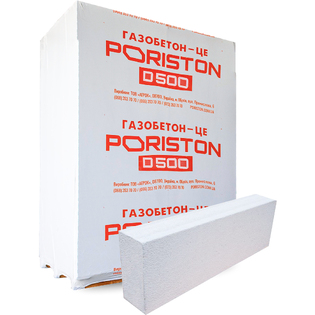 Вироби стінові з автоклавного газобетону PORISTON 610/100/200-500-2,7 гладкий (2,196куб.м, 180шт/уп)