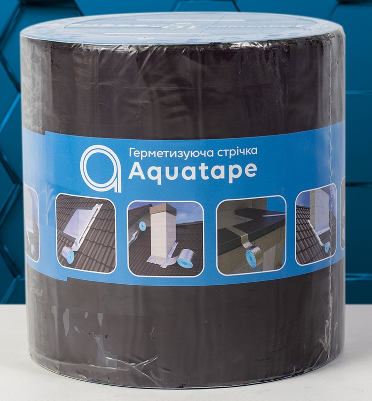 Герметизуюча бітумна стрічка AQUATAPE 150 мм х 10 м коричневий