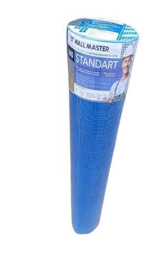 Сітка армуюча зі скловолокна фасадна Синя "WALL MASTER Standart" 50 м, 5х5мм 160гр/кв,м,