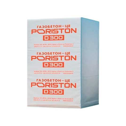 Вироби стінові з автоклавного газобетону PORISTON 610/300/200-300-2,7 гладкий (2,196 куб.м, 60шт/уп)